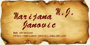 Marijana Janović vizit kartica